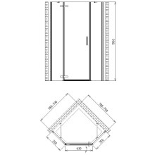 Душевой уголок 80х80 см Gemy Fall Tea S29095 прозрачное