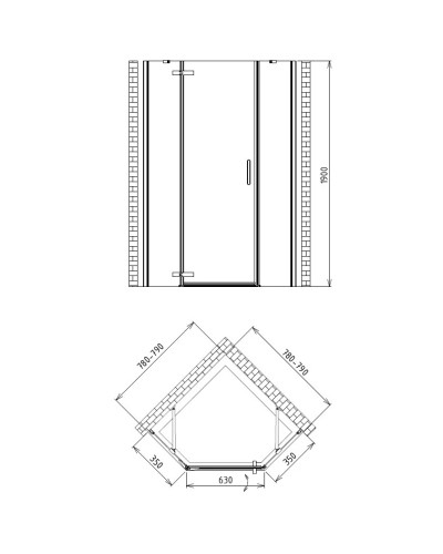 Душевой уголок 80х80 см Gemy Fall Tea S29095 прозрачное