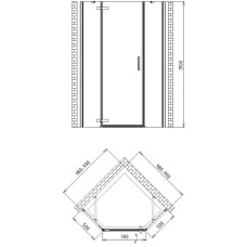 Душевой уголок 100х100 см Gemy Fall Tea S29105 прозрачное