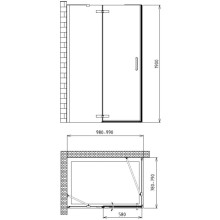 Душевой уголок 100х80 см Gemy Fall Tea S29151 прозрачное