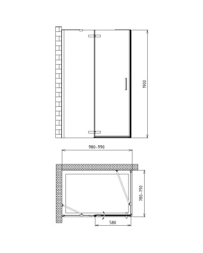 Душевой уголок 100х80 см Gemy Fall Tea S29151 прозрачное