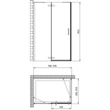 Душевой уголок 100х90 см Gemy Fall Tea S29121 прозрачное