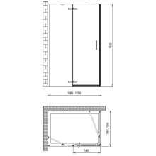 Душевой уголок 120х80 см Gemy Fall Tea S29131 прозрачное