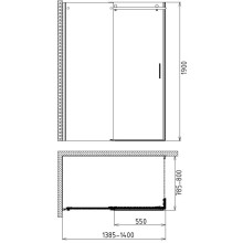 Душевой уголок 140х80 см Gemy Modern Gent S25191A-A6-80 прозрачное