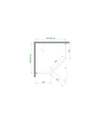Душевой уголок Royal Bath TR 90х90 RB90TR-C-CH профиль Хром стекло рифленое