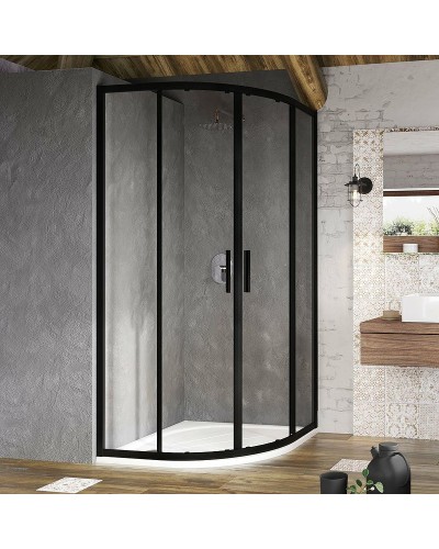 Душевой уголок Ravak Blix BLSCP4-80 80х80 X3BM40300Z1 профиль Черный стекло Transparent