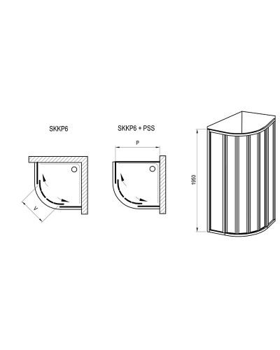 Душевой уголок Ravak Supernova SKKP6-90 90x90 3207O302Z1 профиль Черный стекло Transparent