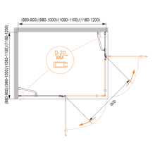 Душевой уголок CEZARES BERGAMO-W-A-2-100-P-Cr
