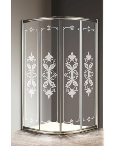 Душевой уголок 90х90 см Cezares GIUBILEO-R-2-90-SCORREVOLE-CP-St прозрачное c матовым узором