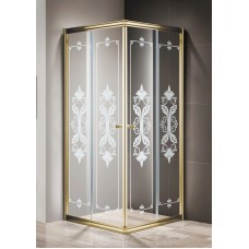 Душевой уголок 90х90 см Cezares GIUBILEO-A-2-90-SCORREVOLE-CP-G прозрачное c матовым узором