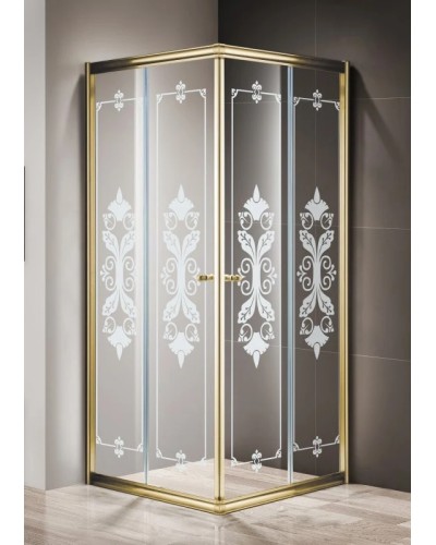 Душевой уголок 90х90 см Cezares GIUBILEO-A-2-90-SCORREVOLE-CP-G прозрачное c матовым узором