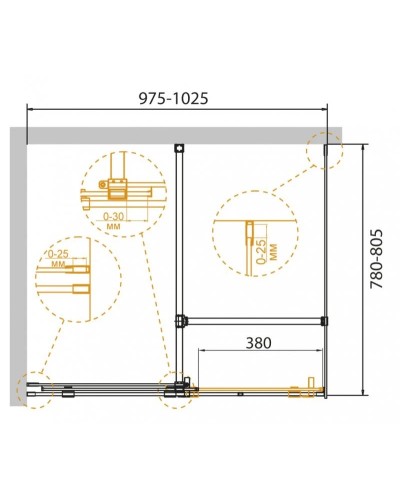Душевой уголок 102,5х80,5 см Cezares STREAM-AH-1-100/80-C-Cr прозрачное