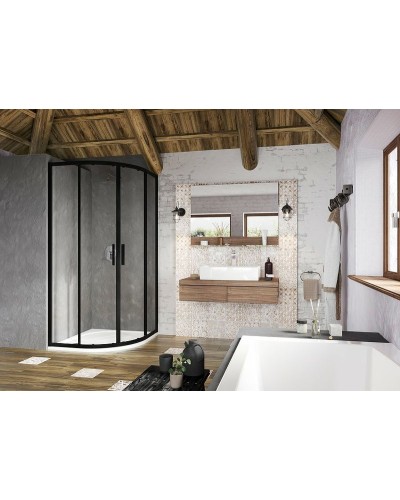 Душевой уголок Ravak Blix BLSCP4-90 90x90 X3BM70300Z1 профиль Черный стекло Transparent