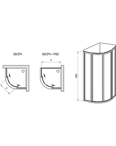 Душевой уголок Ravak Supernova SKCP4-90 90x90 3117O102ZG профиль Белый стекло Grape