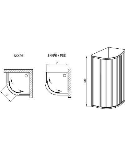 Душевой уголок Ravak Supernova SKKP6-90 90x90 3207O10211 профиль Белый витраж пластик Pearl