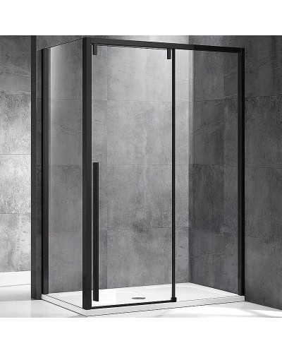Душевой уголок Vincea Lugano 140х80 VSR-1L8014CLB-1 профиль Черный стекло прозрачное