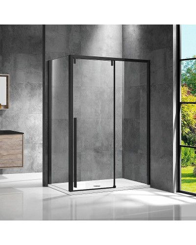 Душевой уголок Vincea Lugano 140х90 VSR-1L9014CLB-1 профиль Черный стекло прозрачное