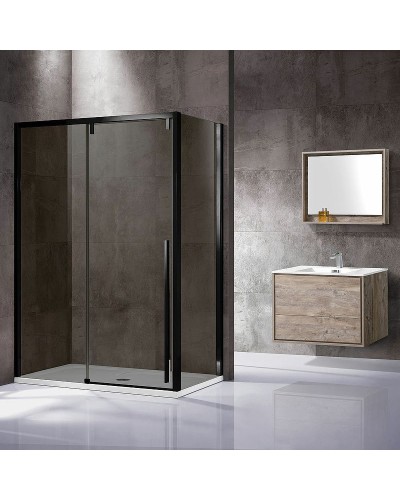 Душевой уголок Vincea Lugano 120х90 VSR-1L9012CGB-1 профиль Черный стекло тонированное