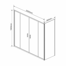 Душевой уголок Vincea Garda 200х80 VSR-1G28020CL профиль Хром стекло прозрачное