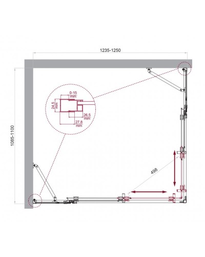 Душевой уголок BelBagno LUCE-AH-22-125/110-C-Cr
