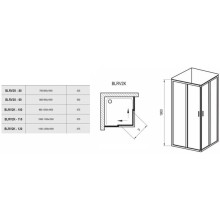 Душевой уголок 100х80 см Ravak Blix белый grape