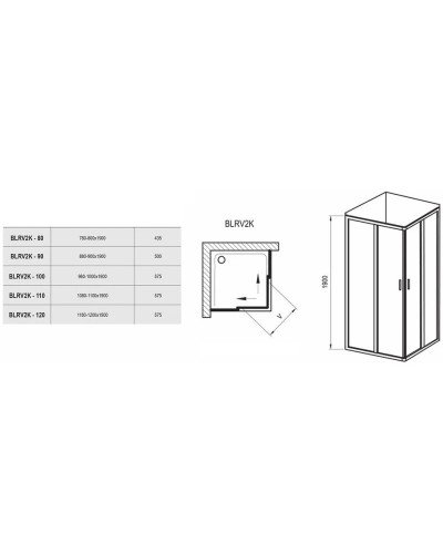Душевой уголок 100х90 см Ravak Blix белый grape