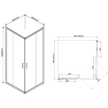 Душевой уголок Vincea Garda VSS-1G900CHB 90x90 профиль Черный стекло шиншилла