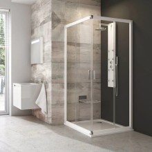 Душевой уголок 90х80 см Ravak Blix белый прозрачное