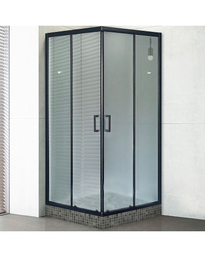 Душевой уголок Royal Bath HPD 100х100 RB100HPD-C-BL профиль Черный стекло матовое