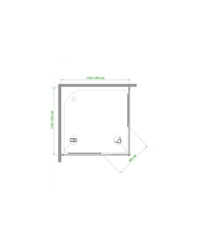 Душевой уголок Royal Bath HPD 120х120 RB1212HPD-T-BL профиль Черный стекло прозрачное