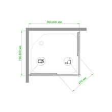 Душевой уголок Royal Bath HPD 90х80 RB8090HPD-C-BL профиль Черный стекло матовое