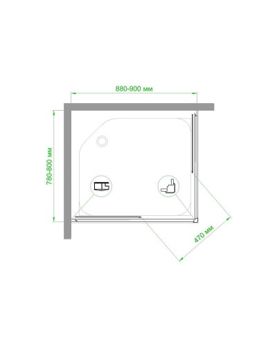 Душевой уголок Royal Bath HPD 90х80 RB8090HPD-C-BL профиль Черный стекло матовое