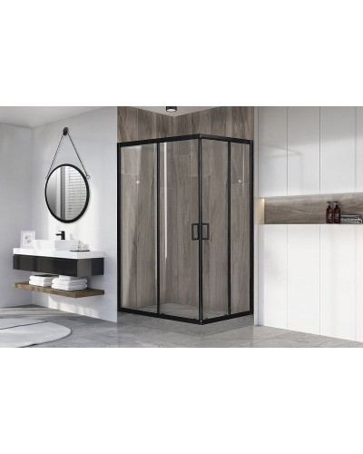 Душевой уголок Royal Bath HPD 100х80 RB8100HPD-T-BL профиль Черный стекло прозрачное