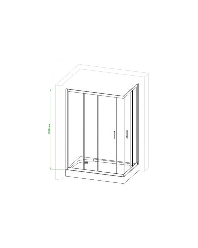 Душевой уголок Royal Bath HPD 100х80 RB8100HPD-T-BL профиль Черный стекло прозрачное