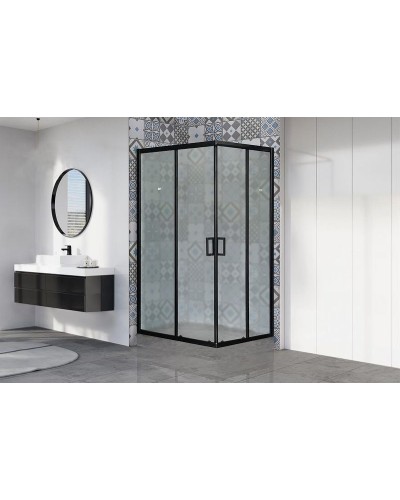 Душевой уголок Royal Bath HPD 100х80 RB8100HPD-C-BL профиль Черный стекло матовое