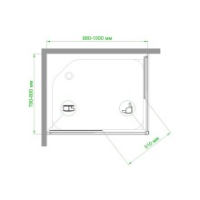 Душевой уголок Royal Bath HPD 100х80 RB8100HPD-C-BL профиль Черный стекло матовое