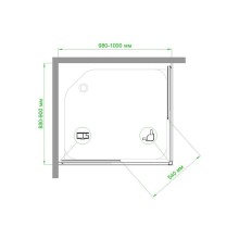 Душевой уголок Royal Bath HPD 100х90 RB9100HPD-T-BL профиль Черный стекло прозрачное