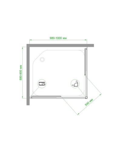 Душевой уголок Royal Bath HPD 100х90 RB9100HPD-T-BL профиль Черный стекло прозрачное