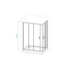 Душевой уголок Royal Bath HPD 120х80 RB8120HPD-C-BL профиль Черный стекло матовое