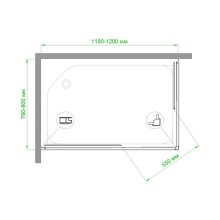 Душевой уголок Royal Bath HPD 120х80 RB8120HPD-C-BL профиль Черный стекло матовое