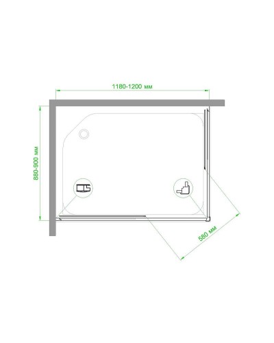 Душевой уголок Royal Bath HPD 120х90 RB9120HPD-C-BL профиль Черный стекло матовое