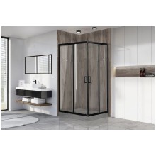 Душевой уголок Royal Bath HPD 120х100 RB1120HPD-T-BL профиль Черный стекло прозрачное