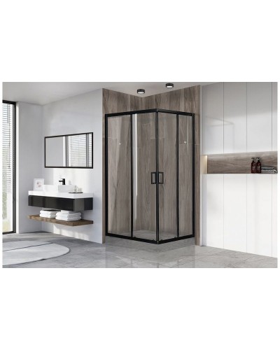 Душевой уголок Royal Bath HPD 120х100 RB1120HPD-T-BL профиль Черный стекло прозрачное