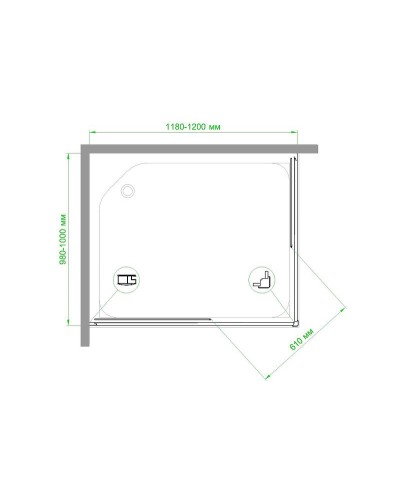 Душевой уголок Royal Bath HPD 120х100 RB1120HPD-C-BL профиль Черный стекло матовое