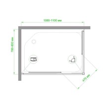 Душевой уголок Royal Bath HPD 110х80 RB8110HPD-C-BL профиль Черный стекло матовое