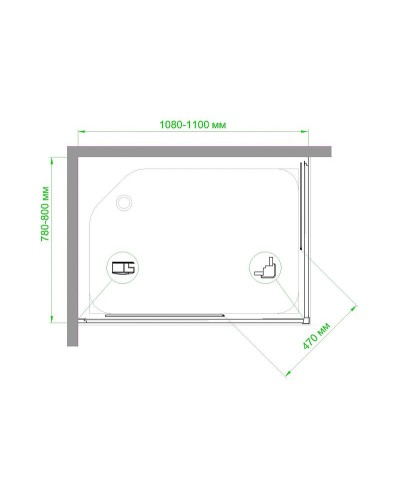 Душевой уголок Royal Bath HPD 110х80 RB8110HPD-C-BL профиль Черный стекло матовое