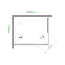 Душевой уголок Royal Bath HPD 110х90 RB9110HPD-C-BL профиль Черный стекло матовое