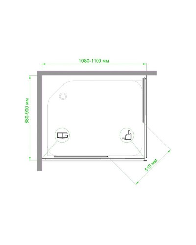 Душевой уголок Royal Bath HPD 110х90 RB9110HPD-C-BL профиль Черный стекло матовое
