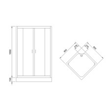 Душевой уголок Royal Bath HP 80х80 RB80HP-T-BL профиль Черный стекло прозрачное