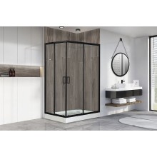 Душевой уголок Royal Bath HP 120х80 RB8120HP-T-BL-R профиль Черный стекло прозрачное